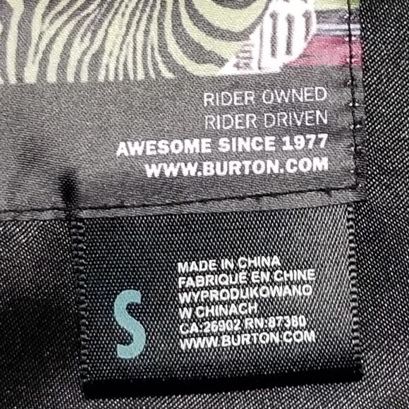 Burton Womens Small Puffer Best DryRide Hooded Black Printed Insulated Snow Ski - Picture 6 of 9